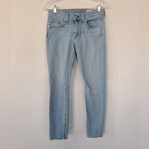 Rag and Bone skinny Capri Raw Hem Jean in Wiley. Size 27